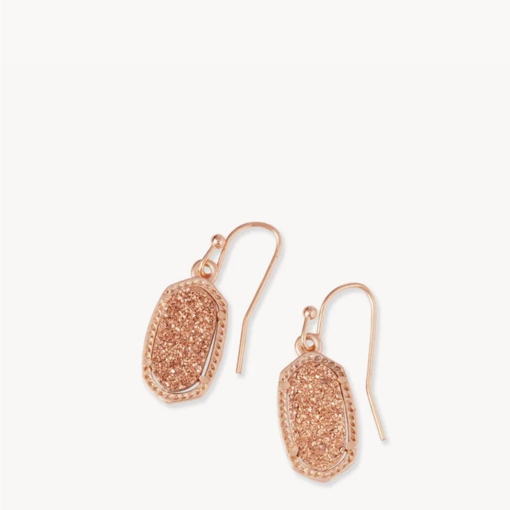 Rose Gold Drusy Necklace + Rose Gold Drusy Drop Earrings